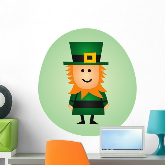 St Patricks Day Leprechaun Wall Mural by Wallmonkeys Peel and Stick Graphic (24 in H x 24 in W) WM312259