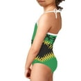 thumbnail image 4 of FOR U DESIGNS Quick Dry Girls Halter Swimsuit Size 9-10 Fashion Jamaican Flag Off Shoulder Swimwear Coconut Tree One Piece Bathing Suit Leotards, 4 of 6