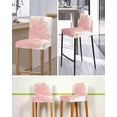 thumbnail image 5 of Pink Gold Bar Stool Covers Set of 6, Boho Modern Abstract Minimalist Aesthetic Flower Stretch Bar Chair Covers with Backs, Removable Pub Counter Height Chair Cover for Kitchen Dining Room Cafe, 5 of 7