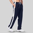 thumbnail image 2 of Mens Sweatpants with Pockets - Mesh Open Bottom Athletic Joggers for Men Loose Fit Gym Workout Running Casual Pants Navy XL, 2 of 5