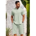 thumbnail image 2 of Conjunto de camisa y pantalones de manga corta COOFANDY de 2 piezas para hombre, 2 of 3
