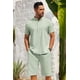 thumbnail image 2 of Conjunto de camisa y pantalones de manga corta COOFANDY de 2 piezas para hombre, 2 of 3