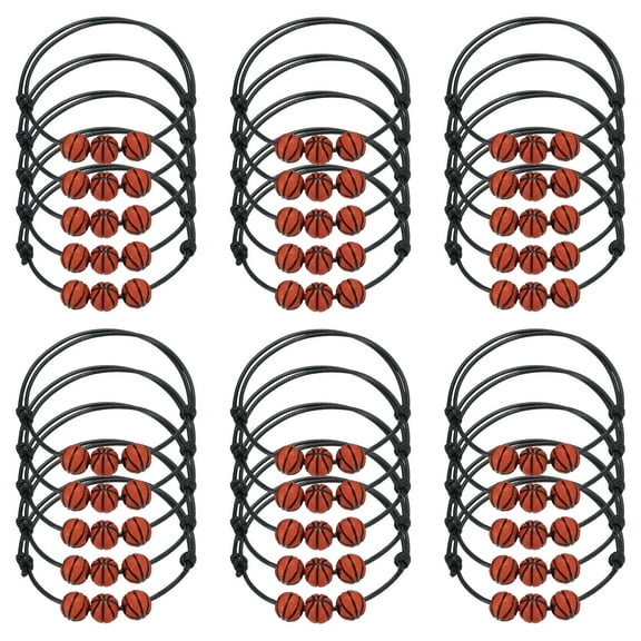 Uxcell Basketball Bracelets, 30 Pcs Basketball Gifts Adjustable Wristbands Black Brown