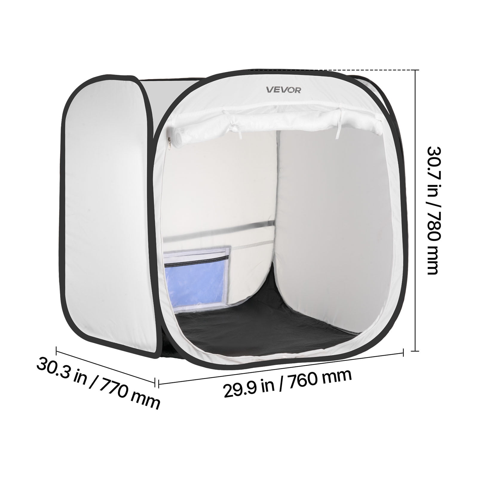 VEVOR Portable Paint Booth Tent, 28.3 x 28.5 x 29.5 inch Pop-Up Portable Spray Paint Tent with Mesh Door, Spray Painting Tents for Cabinets, Chairs, Models, Tables, Pop-Up Design, Efficient Airflow