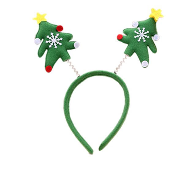 Festive Christmas Headbands with Reindeer and Santa Tree Toppers for Holiday Parties and Photo Booth Accessories