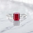 thumbnail image 4 of KANISHKAGEMS&JEWELS 2Ct 8x6mm / Emerald Cut Ruby Ring Engagement Ring For Women CZ Diamond Personalized Jewelry Birthday Gift For Her July Birthstone Ring, 4 of 6