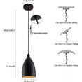 thumbnail image 4 of Miumaeov Black Metal Pendant Light, 1-Light Industrial Hanging Light Fixture Farmhouse Kitchen Island Pendant Lighting with 3ft Adjustable Cord, Industrial Dining Light Ceiling Lamp for Kitchen, 4 of 10