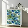 thumbnail image 3 of Peel and Stick Wallpaper Contact Paper Handpainted Songbird Green Blue Birds Blue Flowers Green Leaves Palm Self Adhesive and Removable 17.7in x 118in, 3 of 8