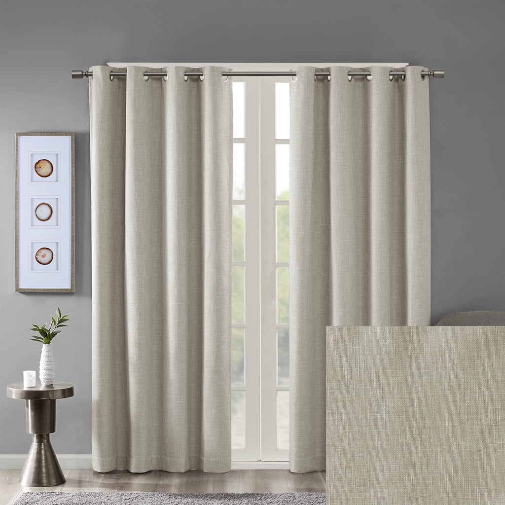 MAYEERTY 1 Pc Printed Heathered Blackout Grommet Top Curtain Panel