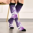 thumbnail image 5 of Coolnut High Elasticity Compression Socks, High Knee Socks Adult Universal Leisure Relieve Fatigue, Beautiful Lotus Flower Travel Daily with Running (1 Pair) Gift, 5 of 7