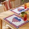 thumbnail image 4 of Independence Day Placemats Set of 12, Love Heart USA Flag Wood Grain Non-Slip Place Mats Washable Table Mats for Kitchen Dining Table Decorations Indoor/Outdoor, 4 of 9