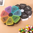 thumbnail image 3 of Weekly Pill Organizer, Large Daily Pill Case Portable Travel 7 Day Pill Box Dispenser with Large Compartments and Rainbow Lids Container for Pills/Vitamins/Fish Oil - Black, 3 of 7