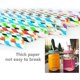 thumbnail image 1 of Pajitas de papel desechables de 100 piezas, color aleatorio biodegradable a rayas multicolor Qi Cheng, 1 of 2