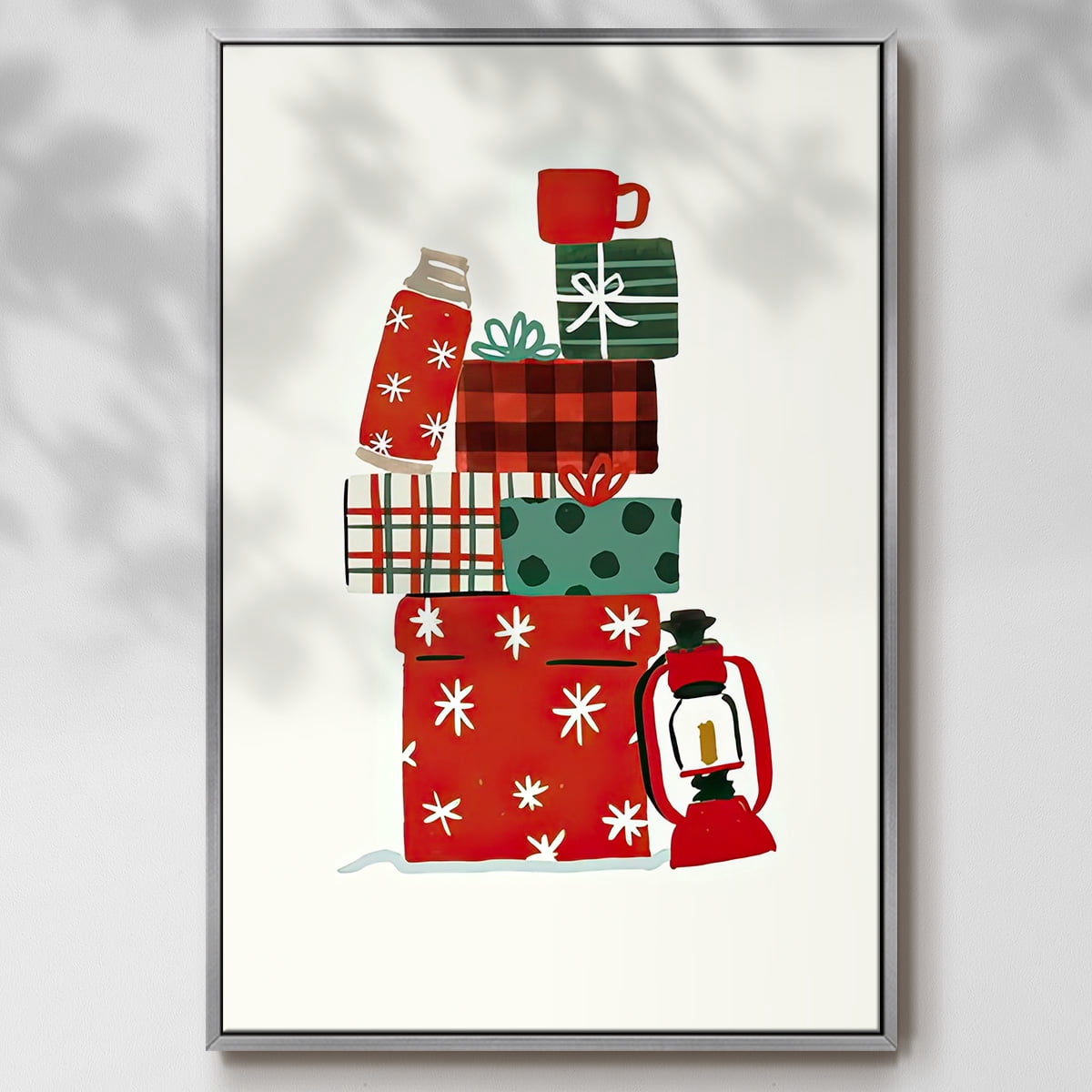 Going to Grandmas Collection B - Framed Gallery Wrapped Holiday Canvas - 25 x 37 - Silver Frame