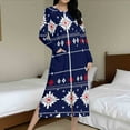 thumbnail image 6 of Women's Long Zip Up Robes Xmas Tree Snowflake Pajama Long Sleeve Pockets Bathrobe Soft Gown for Women Comfy Pajama Dress Loose Fit Loungewear Nightwear, 6 of 9