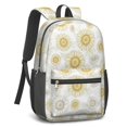 thumbnail image 2 of Sunflower White Pattern 17" Waterproof Oxford School Backpacks for Teens, S-Shape Padded Straps, for School, Travel, Hiking, Camping, 2 of 5