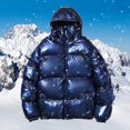 thumbnail image 4 of Aayomet Winter Coats For Men Big And Tall Men's Flannel Shirt Jacket with Removable Hood 5 Pockets Plaid Quilted Lined Winter Coats Thick Hoodie Outwear,Blue XXL, 4 of 5