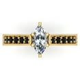 thumbnail image 4 of Marquise Cut Black Diamond Rings Gift Ring Box Authenticity Cards 1.00 CT TW 14k Gold ( I, I1), 4 of 5