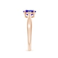thumbnail image 3 of ANGARA Natural Tapered Shank Tanzanite Solitaire Ring with Diamond Accents in 14K Rose Gold for Women (Size-7x5mm) | December Birthstone, Anniversary, Jewelry Gift for Women | Natural Tanzanite Ring, 3 of 8