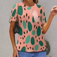 thumbnail image 6 of Leopard Print Pattern Women's Short Sleeve T-Shirt Crew Neck Casual Summer Trendy Loose Fit Tops, 6 of 6