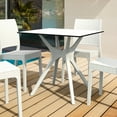 thumbnail image 4 of Luxury Commercial Living 31.5" White Solid Square Patio Dining Table, 4 of 7