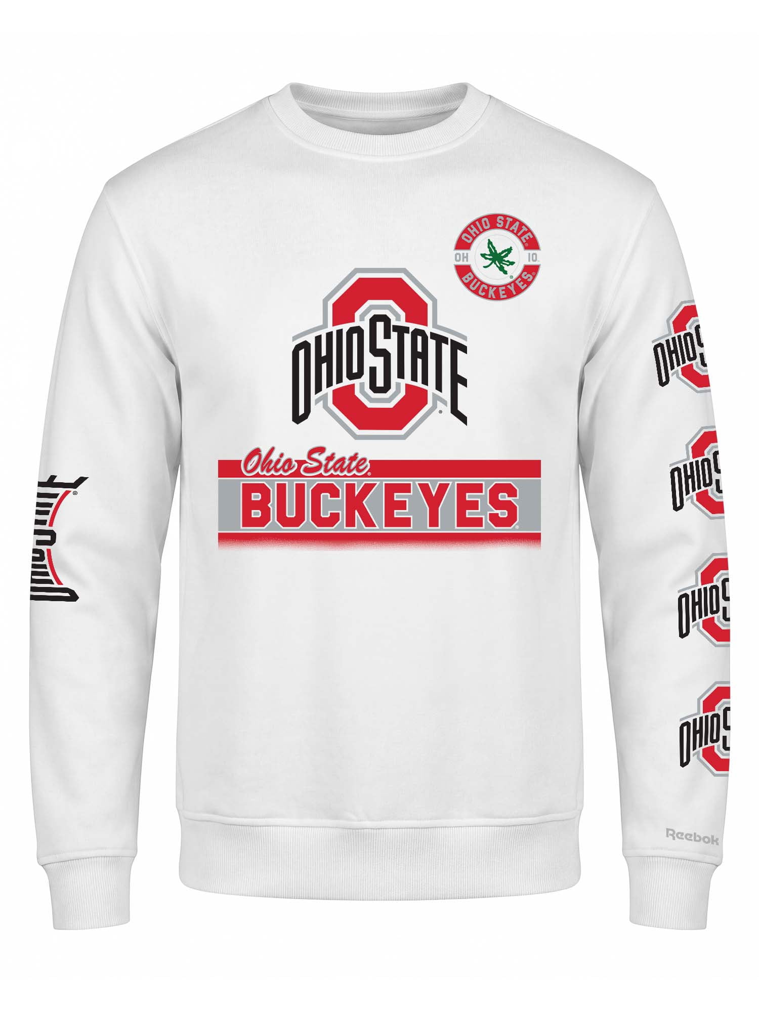 Ohio State Buckeyes Reebok Mens White Crew Sweatshirt