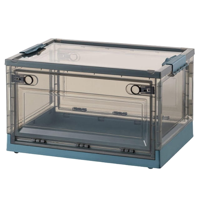 DOLITY Bacs de Rangement Pliables avec Couvercle Boîte de Tri Pliable Marron Bleu