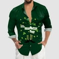 thumbnail image 2 of PMUYBHF Male St. Patricks Day Male St. Patricks's Day Long Sleeve Shirt Autumn Casual 3D Printing Hawaii Long Sleeve Shirts Tops GN5 M, 2 of 4