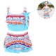 thumbnail image 2 of Laklulu Trajes de baño con estampado floral para niñas con volantes y volantes de dos piezas trajes de baño divididos falda traje de baño, 2 of 6