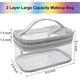 thumbnail image 2 of Clear Toiletry Makeup Bag, 2 Layer Clear Makeup Pouch For Travel Portable Makeup Organizer Bag Water-resistantgrey1pcs, 2 of 2
