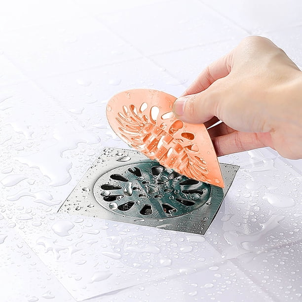 Tapa Del Desagüe Del Piso 2 unidades de atrapacabellos de goma flexible para desagüe de lavabo con forma de volcán y filtro de bañera con diseño antideslizante (color naranja) Rkxzt