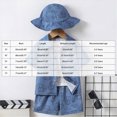 thumbnail image 3 of KPOPLK Toddler Boys Clothes 3 Piece Animal Print Button-down Shirt Outfits with Elastic Waist Shorts + Hat 3T 4T 5T 6T 7T Size 6-7 Years, 3 of 7