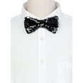 thumbnail image 4 of INSPIRE CHIC Men's Sequin Sparkly Shiny Bowties Reversible Two-Color Pre-tied Bow Ties for Party One Size Black, 4 of 4