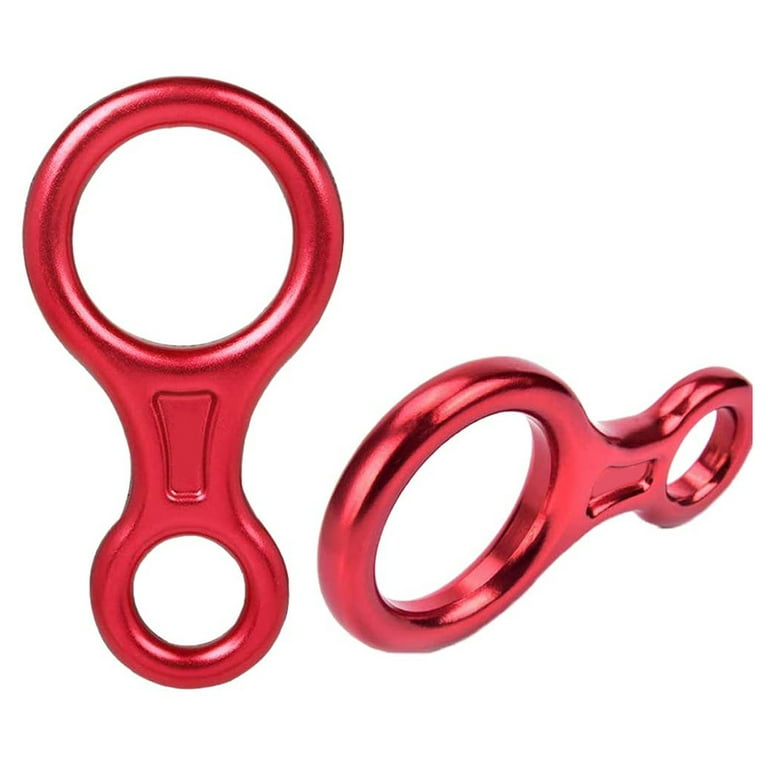 Climbing Rescue Heavy Duty & Large & High Strength Rappel Device Equipment for Rappelling, Belaying, Tree Climbing, Aerial Silks Rigging, Boy's, Red