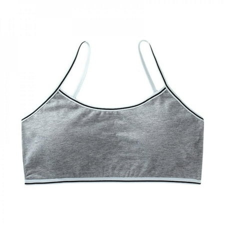 

Malisata Teen Girls Cotton Training Bra Seamless Padded Bralette Spaghetti Crop Bra Breathable Big Girls Sports Bra Stretch Cami Bralette