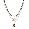 thumbnail image 5 of Zhuge Colgante de collar hecho a mano, moderno y versátil collar de cuentas negras de acero inoxidable (negro), 5 of 5