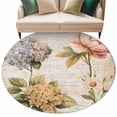 thumbnail image 2 of Vintage Hydrangea Floral Round Area Rug 5 FT, Non Slip Bedroom Rugs, Spring Botanical Flowers Washable Soft Circular Carpet Non-Shedding Floor Mat for Kitchen Dining Room Foyer Balcony Dorm, 2 of 8