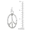 thumbnail image 5 of Beautiful Large Modern Hammered Stainless Steel Peace Sign Earrings – .925 Sterling Silver Earwires, 5 of 5