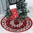 thumbnail image 3 of Christmas Tree Skirt 90Cm Red Polyester Tree Skirt with Gold Snowflakes and Star Patterns for Christmas Tree Decorations, 3 of 6