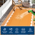 thumbnail image 2 of HIWEAVER 9' x 18' Orange/White Outdoor Rug PP Plastic Straw Woven Waterproof Patio Rug with Border Portable Outside Carpet for Balcony Deck Picnic Garden Decor, 2 of 6
