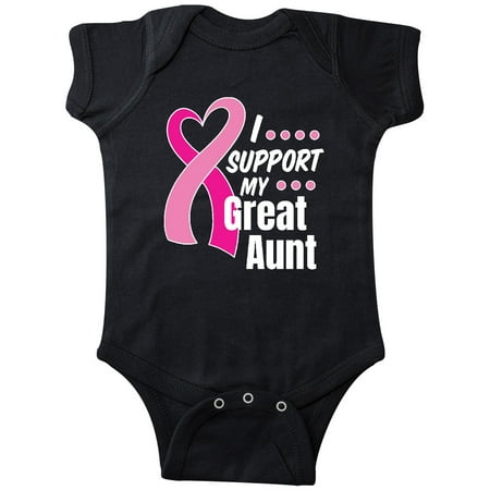

Inktastic Breast Cancer Awareness I Support My Great Aunt Pink Ribbon Gift Baby Boy or Baby Girl Bodysuit