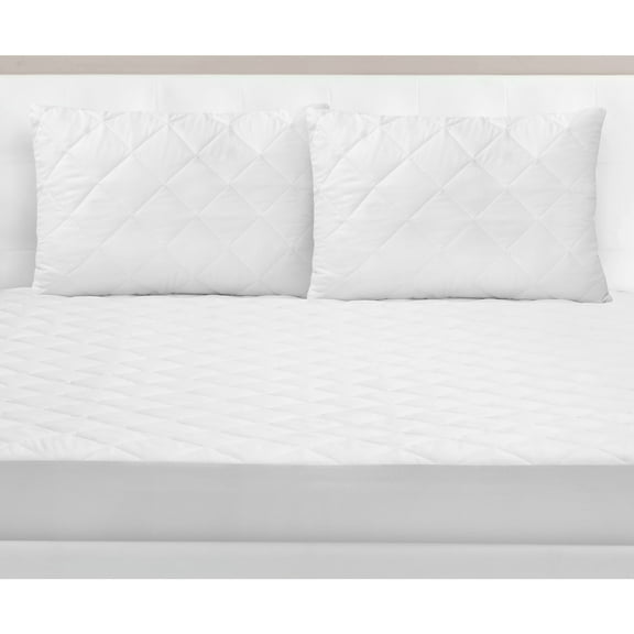 Safdie & Co. Quilted King Pillow Protector Cover in White (Set of 2)