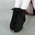 thumbnail image 4 of AUDeals Unisex Jazz Boots, Canvas Dance Shoes with Split Sole Comfort for Ballroom Training and Performance (Black, 5.5), 4 of 7