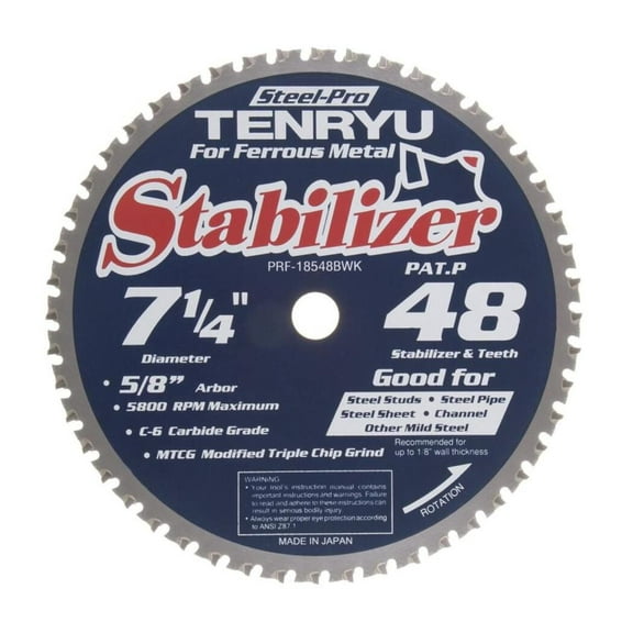 Tenryu 7-1/4In X 48Ct Metal Steel-Pro Stabilizer Series Blade