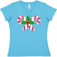 thumbnail image 3 of Inktastic Candy Canes and Holly Christmas Women's V-Neck T-Shirt, 3 of 5