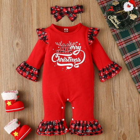 

TOWED22 Baby Onesie Fall Winter Outfits Toddler Girl Thanksgiving Outfits Long Sleeve Romper Letter Bodysuit One Piece Jumpsuit Leopard Onesie Red