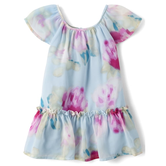 The Children's Place Baby & Toddler Girls Short Flutter Sleeve Chiffon Shift Dress, Sizes 6M-5T