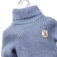 thumbnail image 4 of Spazoro Boys Turtleneck Knit Sweater, High Neck Long Sleeve Solid Color Regular Fit Fuzzy Plush Basic Pullover Knitwear for Kids Sky Blue Size 3-4T, 4 of 6