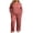 Pink, variant on Hvogkswy Plus Size Pajamas for Women Set Solid V Neck Long Sleeve Sleepwear Drawstring Wide Leg Pants Soft Comfy Loungewear Sets with Pockets XL-5XL