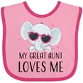 thumbnail image 3 of Inktastic Elephant My Great Aunt Loves Me Boys or Girls Baby Bib, 3 of 4